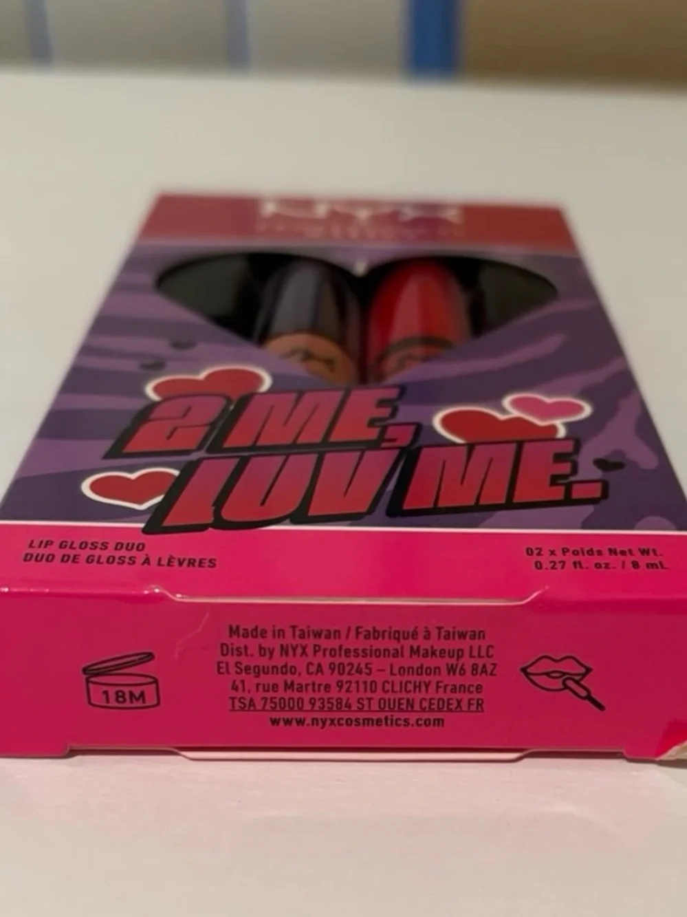 NYX 2 Me, Luv Me Butter Lip Gloss Duo Candy Clapback & Tres Leches NEW in Box